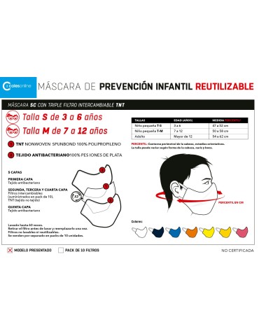 MASCARA INFANTIL 5C BLANCO